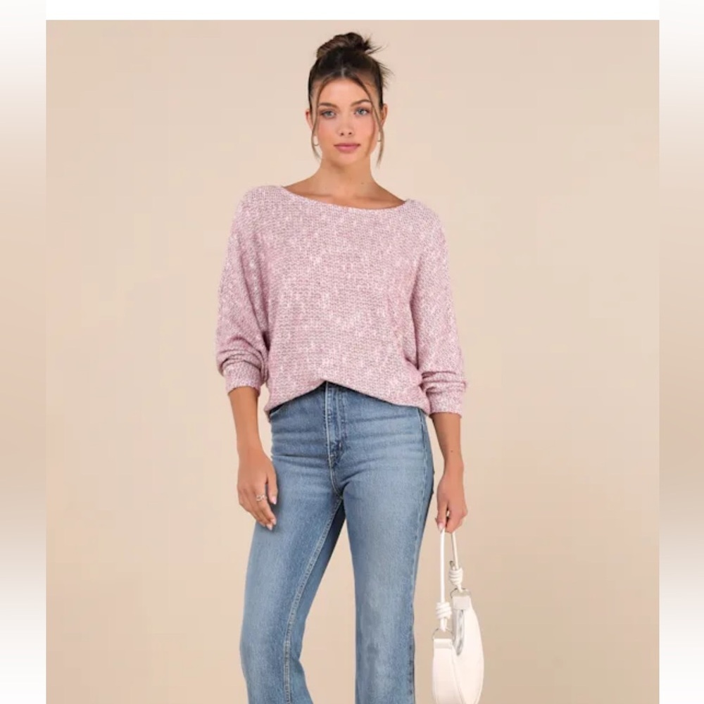 NWT Lulu's Pink Knit Sweater - Picture 3 of 3